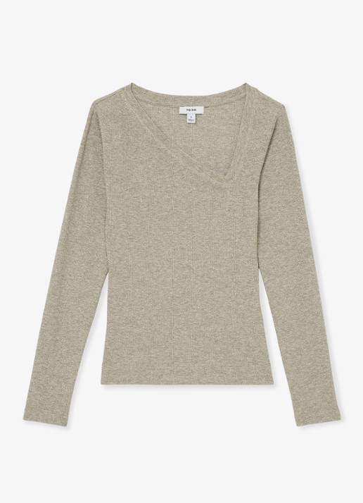 Reiss Fliss top met asymmetrische hals - voorkant goud