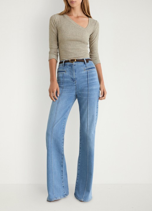 Reiss Fliss top met asymmetrische hals - voorkant 2 goud