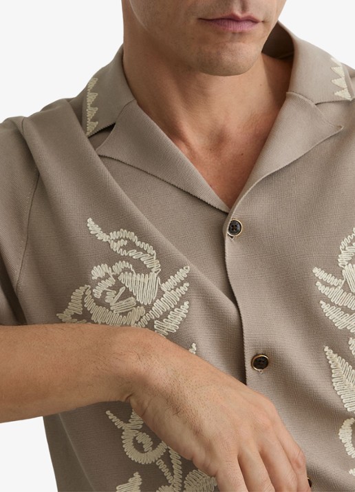 Reiss Folia overhemd met borduring - detail 5 beige