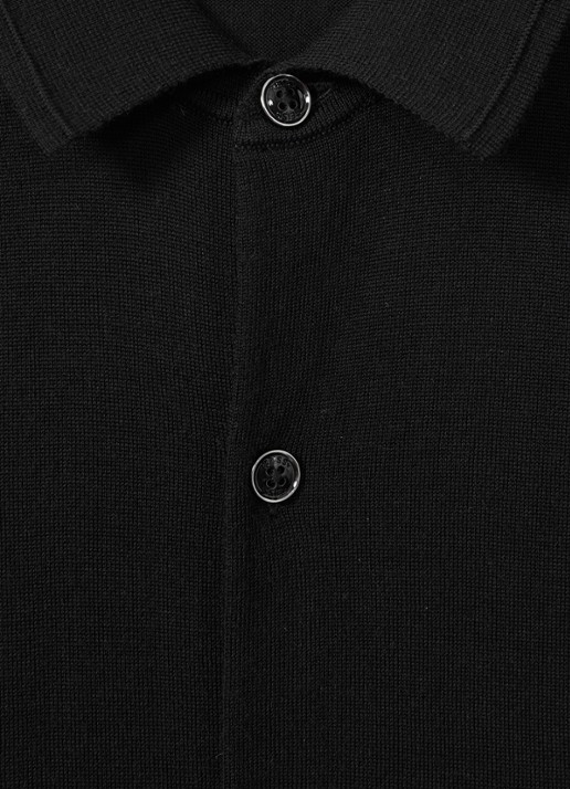Reiss Forbes fijngebreid vest van wol met stretch - detail 5 black / zwart