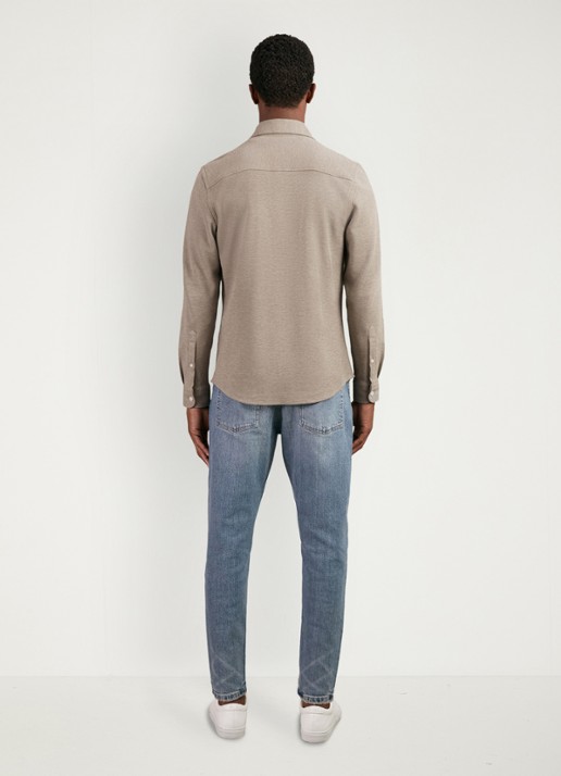 Reiss Forsithe regular fit overhemd met borstzakken - achterkant 3 beige