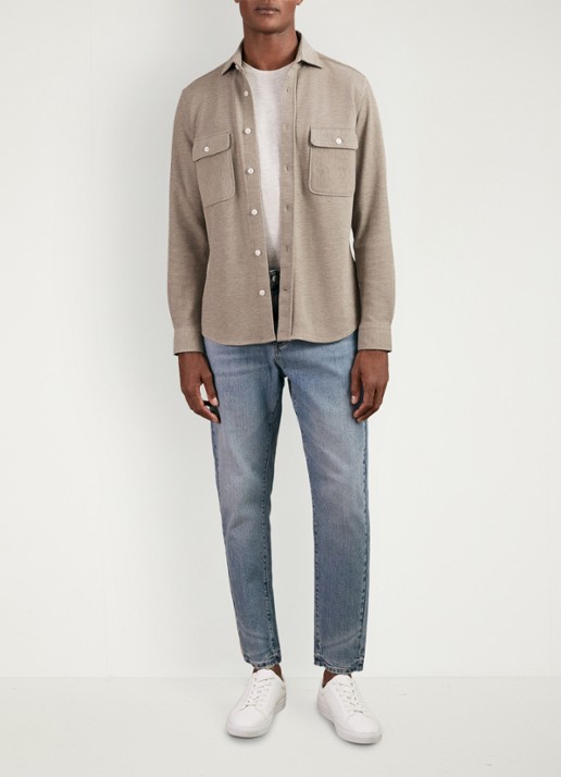 Reiss Forsithe regular fit overhemd met borstzakken - voorkant 2 beige