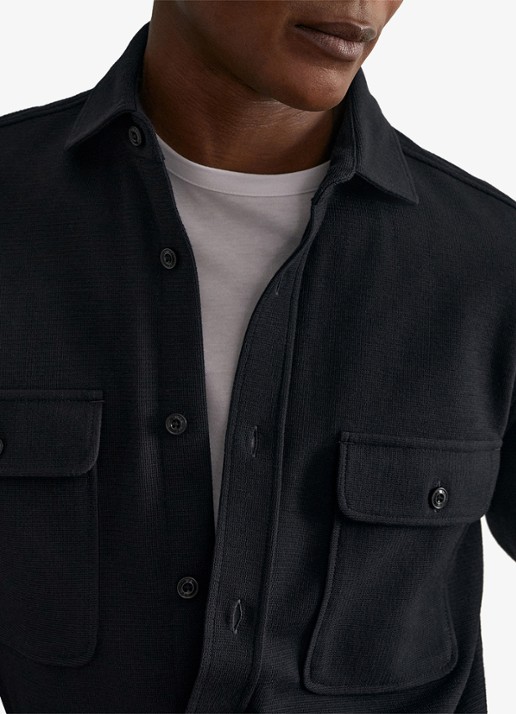 Reiss Forsithe regular fit overhemd met borstzakken - detail 2 donkerblauw