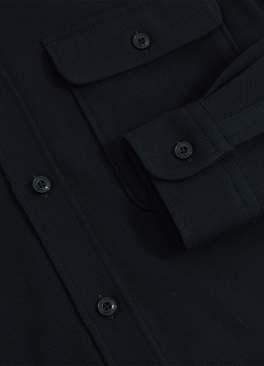 Reiss Forsithe regular fit overhemd met borstzakken - detail 3 donkerblauw