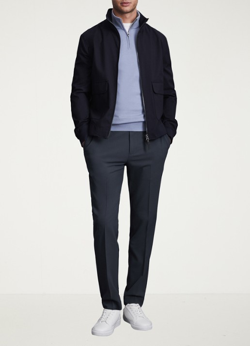 Reiss Found relaxed fit pantalon met steekzakken - voorkant 2 airforce blue / blauw
