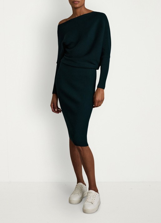 Reiss Francesca sneaker met suède detail - voorkant 2 wit
