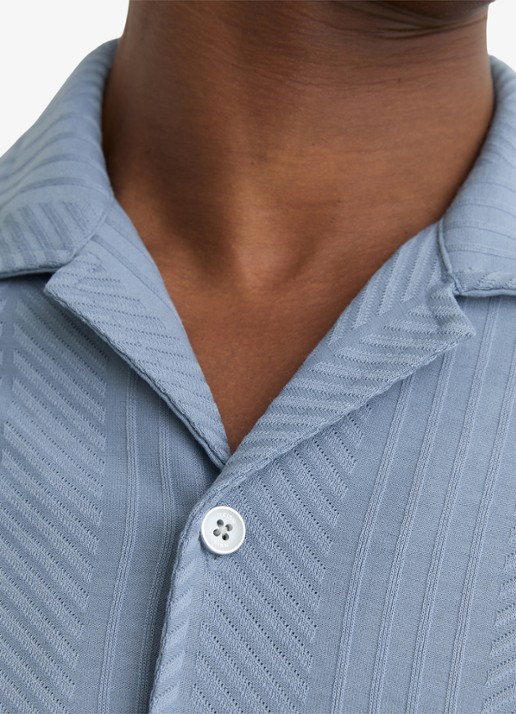 Reiss Frederick overhemd met structuur  - detail 6 lichtblauw