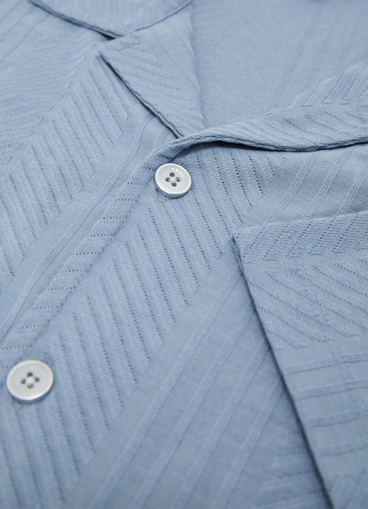 Reiss Frederick overhemd met structuur  - detail 7 lichtblauw