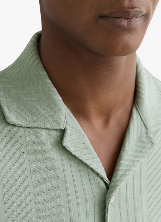 Reiss Frederick overhemd met structuur  - detail 2 lindegroen