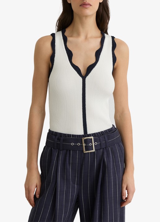 Reiss Freya top met ribstructuur