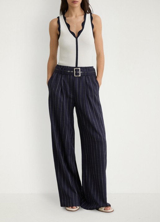 Reiss Freya top met ribstructuur - voorkant 6 gebroken wit