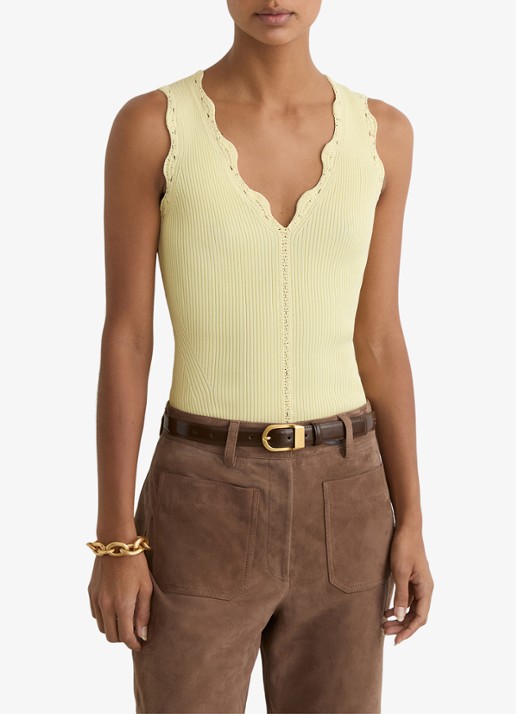 Reiss Freya top met ribstructuur