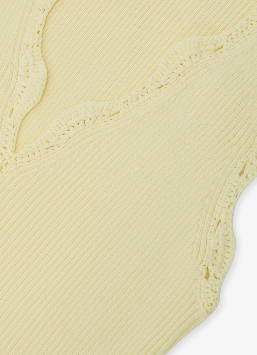 Reiss Freya top met ribstructuur - detail 6 geel