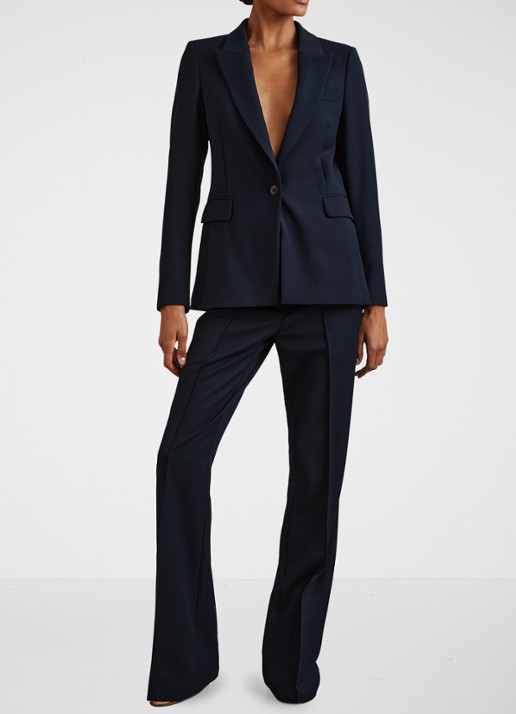 Reiss Gabi blazer met klepzakken - voorkant 2 donkerblauw
