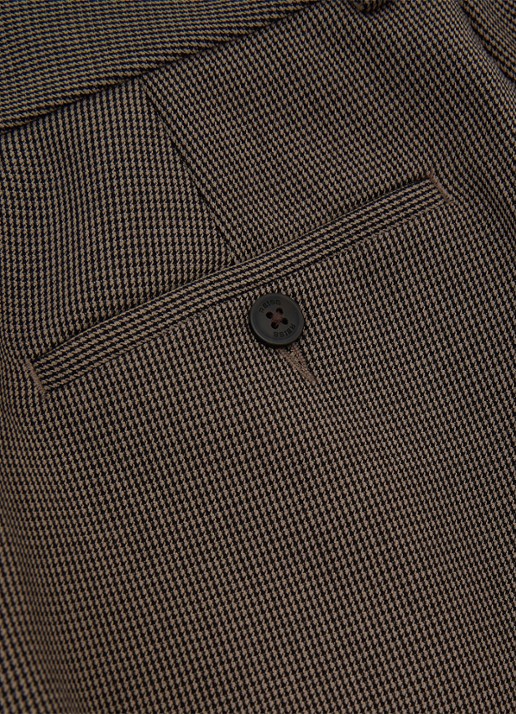 Reiss Gabi high waist slim fit pantalon met pied-de-poule dessin - detail 6 bruin