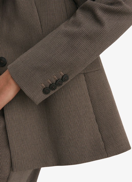 Reiss Gabi single-breasted blazer met pied-de-poule dessin - detail 6 bruin