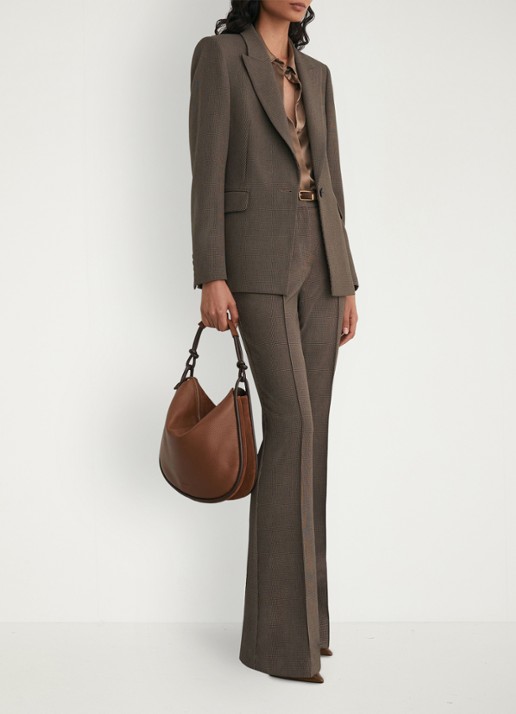 Reiss Gabi single-breasted blazer met pied-de-poule dessin - voorkant 3 bruin