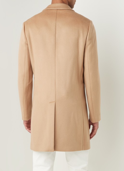 Reiss Gable mantel in wolblend met steekzakken - achterkant 4 camel