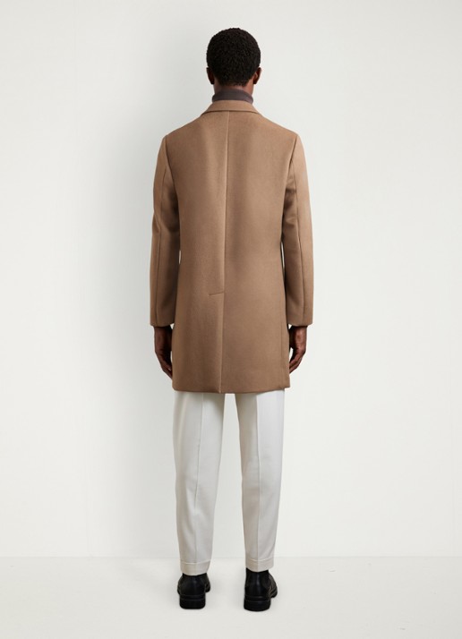 Reiss Gable mantel in wolblend - achterkant 3 lichtbruin