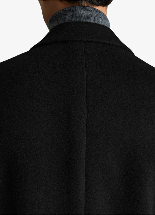 Reiss Gable mantel in wolblend - detail 3 black / zwart