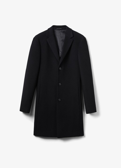 Reiss Gable mantel in wolblend - voorkant 6 black / zwart