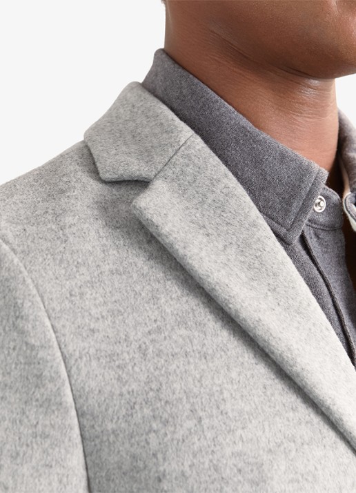 Reiss Gable mantel in wolblend - detail 4 soft grey / grijs