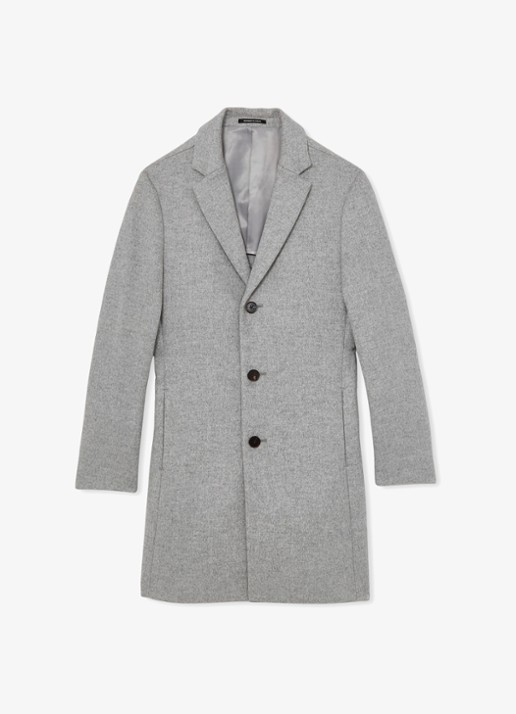 Reiss Gable mantel in wolblend - voorkant soft grey / grijs