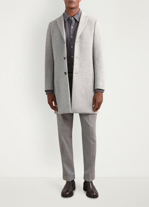 Reiss Gable mantel in wolblend - voorkant 2 soft grey / grijs