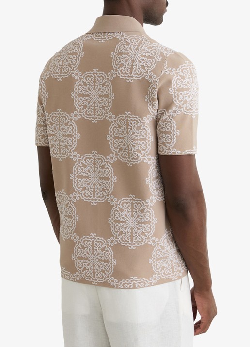 Reiss Gabriel regular fit overhemd met borduring - achterkant 3 beige