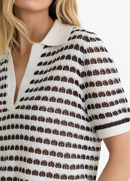 Reiss Gemma tuniek met opengewerkt dessin - detail 3 gebroken wit