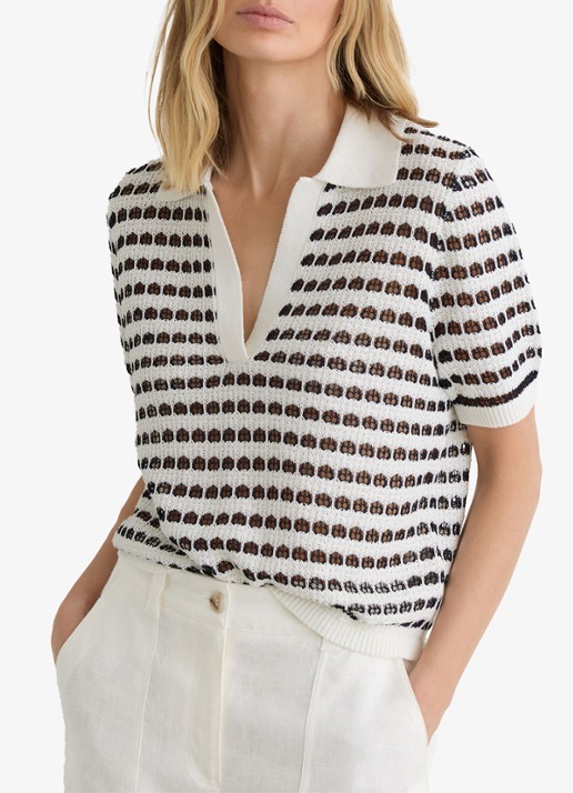 Reiss Gemma tuniek met opengewerkt dessin - detail 4 gebroken wit