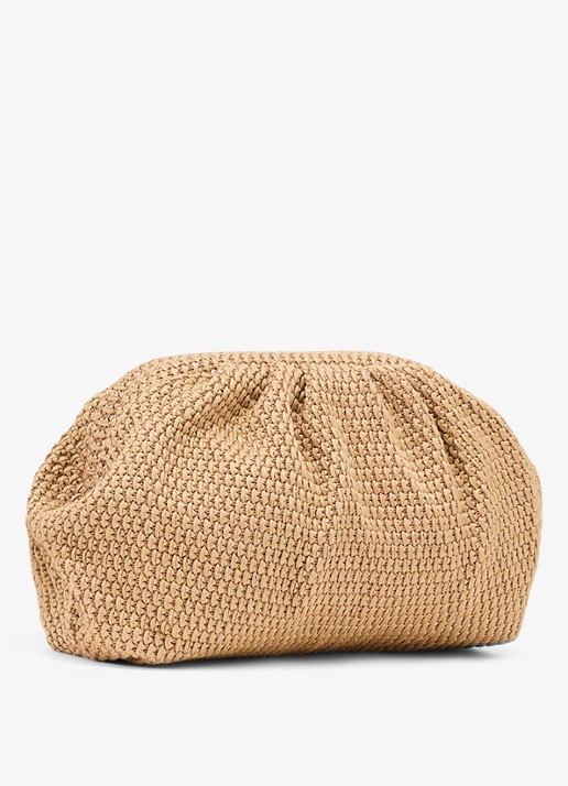 Reiss Georgia clutch met gevlochten detail en afneembare schouderriem - detail 3 beige