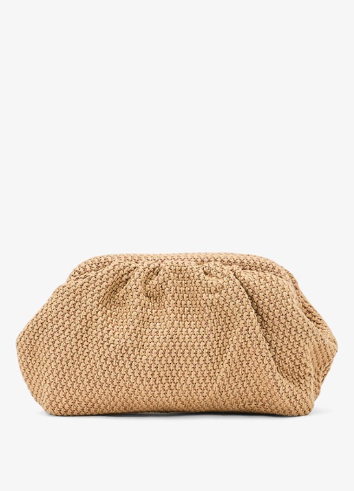 Reiss Georgia clutch met gevlochten detail en afneembare schouderriem - detail 4 beige