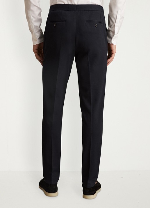 Reiss Gerrard tapered fit broek met trekkoord - achterkant 3 navy / blauw