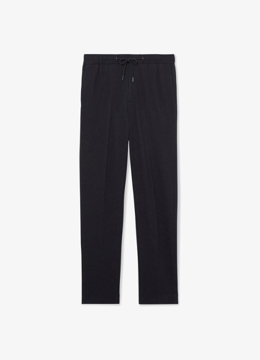 Reiss Gerrard tapered fit broek met trekkoord - voorkant 4 navy / blauw