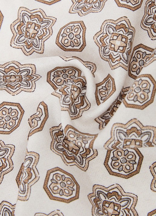 Reiss Gian pochet van zijde met grafische print - detail 2 ivoor