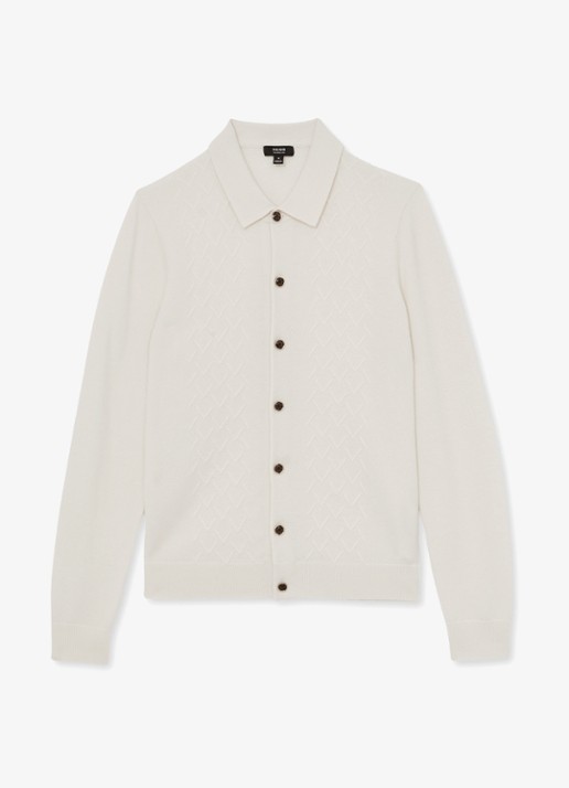 Reiss Gideon vest met textuur - voorkant gebroken wit