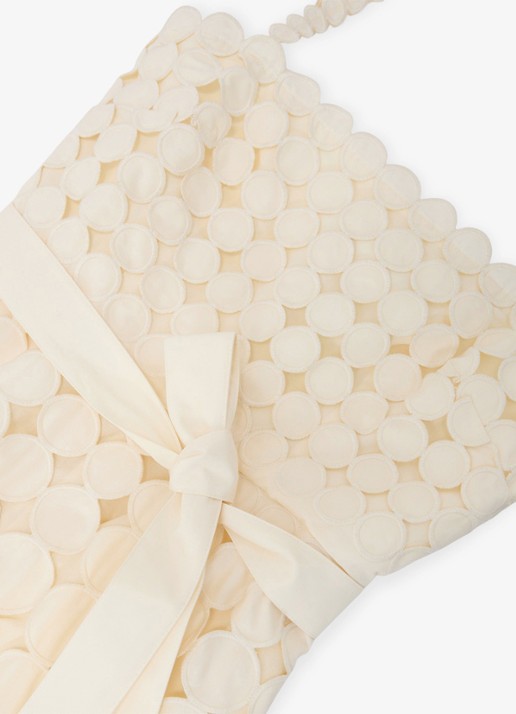 Reiss Gigi midi jurk met cut-out detail - detail 4 creme