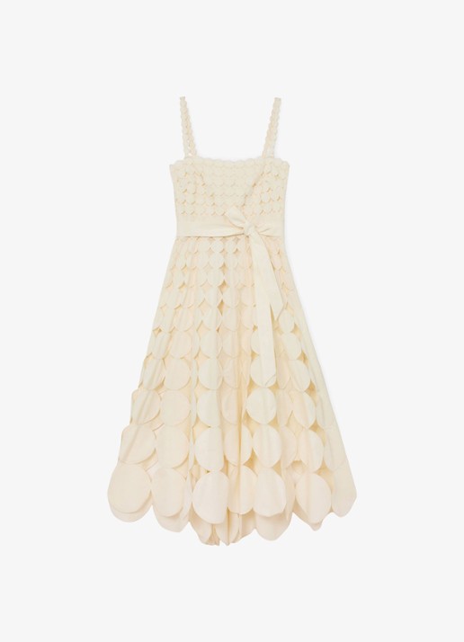 Reiss Gigi midi jurk met cut-out detail - voorkant 5 creme