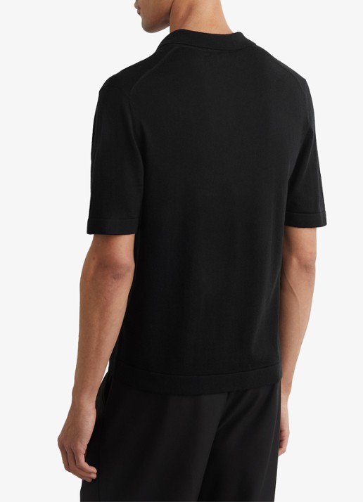 Reiss Grafton fijngebreid overhemd van merino wol - achterkant 5 black / zwart