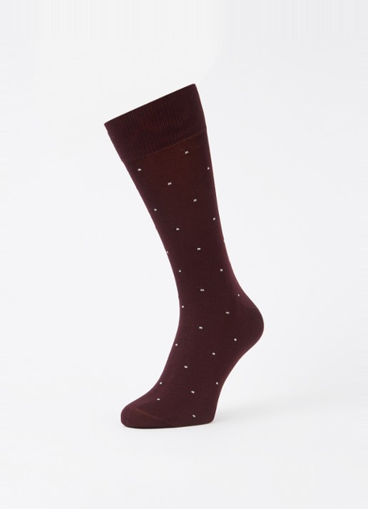 Reiss Graham sokken met print in 2-pack - detail aubergine
