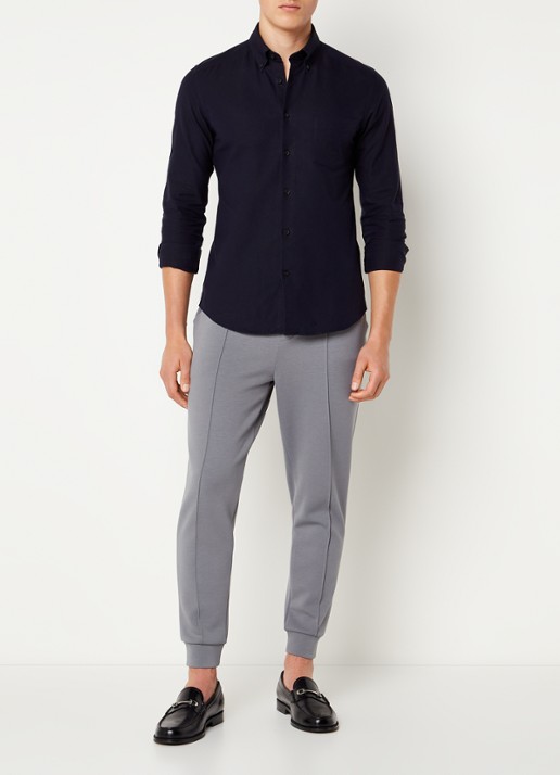 Reiss Greenwich slim fit overhemd met borstzak - voorkant 4 donkerblauw