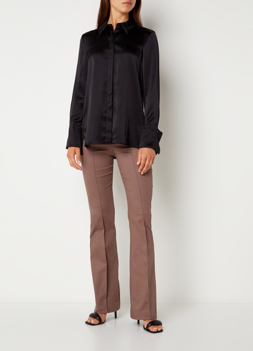 Reiss Hailey blouse van zijde - voorkant 2 zwart