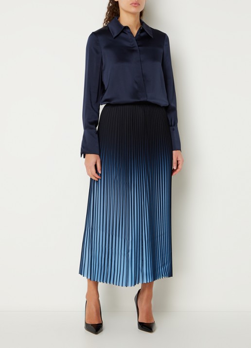 Reiss Hailey blouse van zijde - voorkant 4 donkerblauw