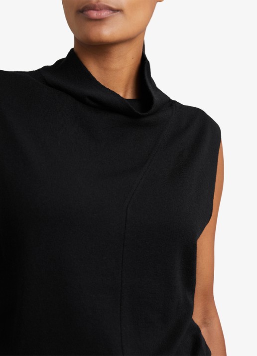 Reiss Harper mouwloze top van wol met col - detail 5 black / zwart