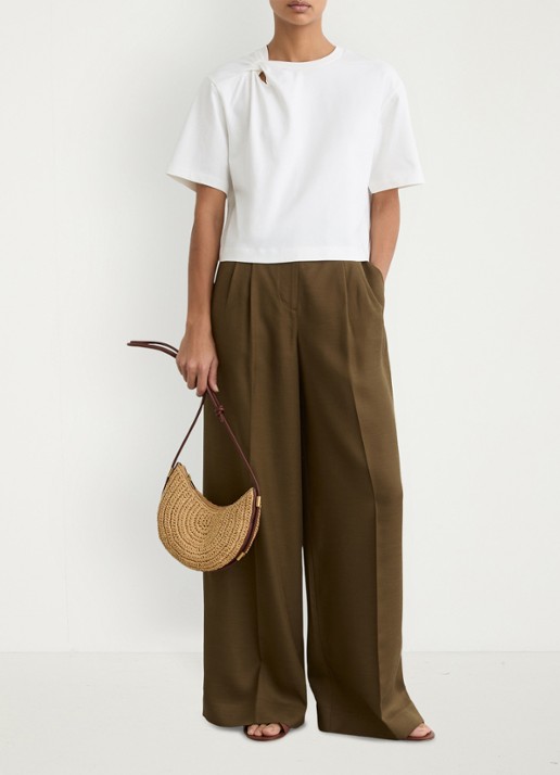 Reiss Harriet schoudertas met details van leer - detail 4 bruin