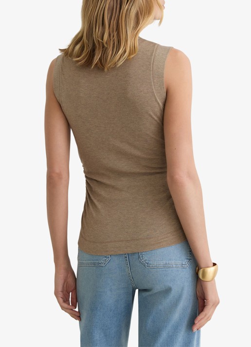 Reiss Hattie fijngebreide coltrui in wolblend - achterkant dark neutral / beige
