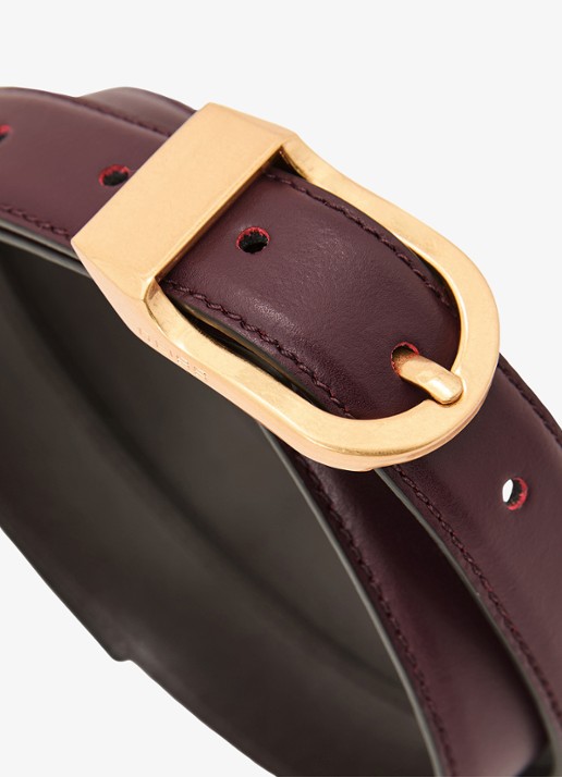 Reiss Hazel riem van leer - detail bordeauxrood