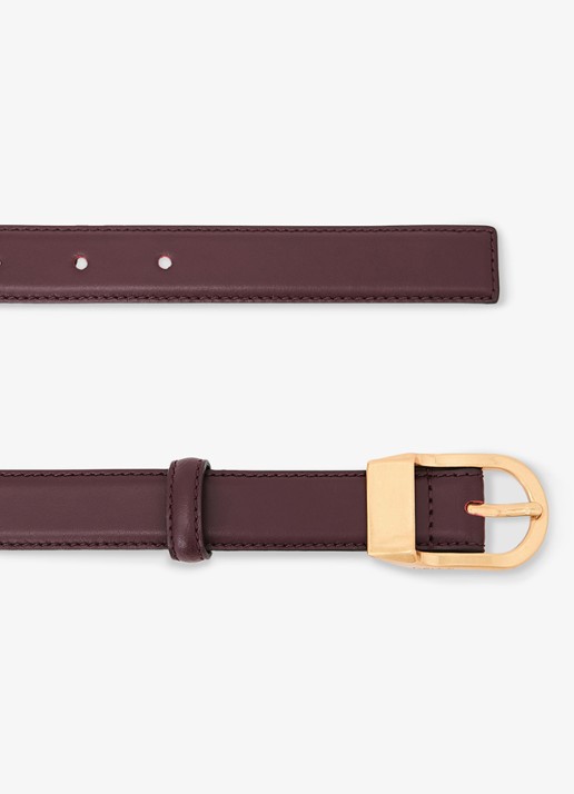 Reiss Hazel riem van leer - detail 2 bordeauxrood