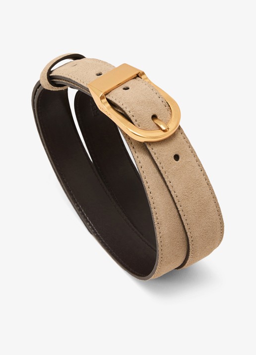 Reiss Hazel riem van leer - detail 3 grijs